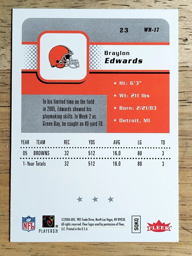 2006 Fleer #23 Braylon Edwards