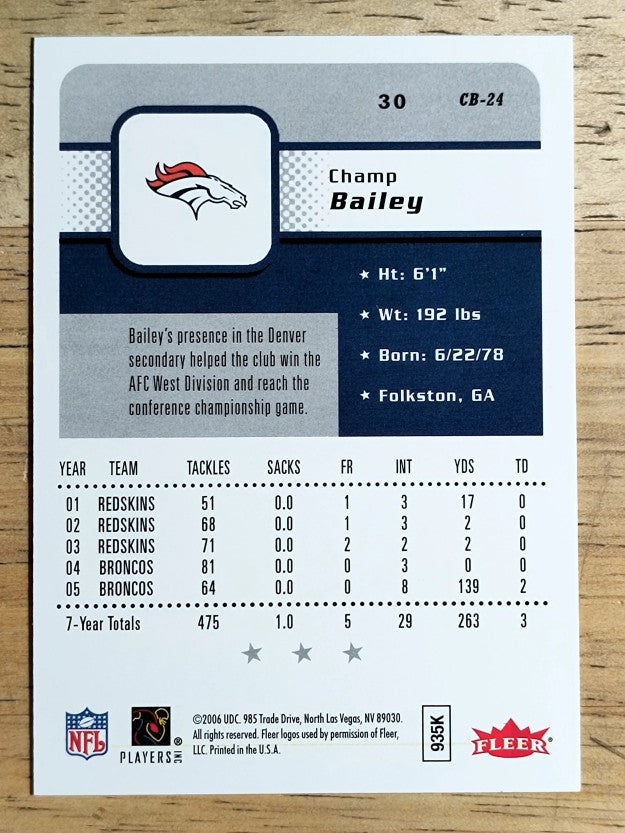 2006 Fleer #30 Champ Bailey