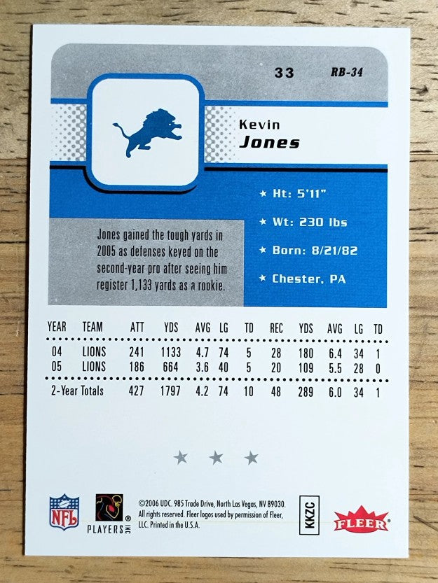2006 Fleer #33 Kevin Jones