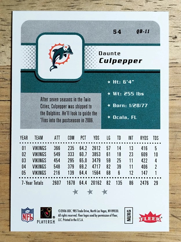 2006 Fleer #54 Daunte Culpepper