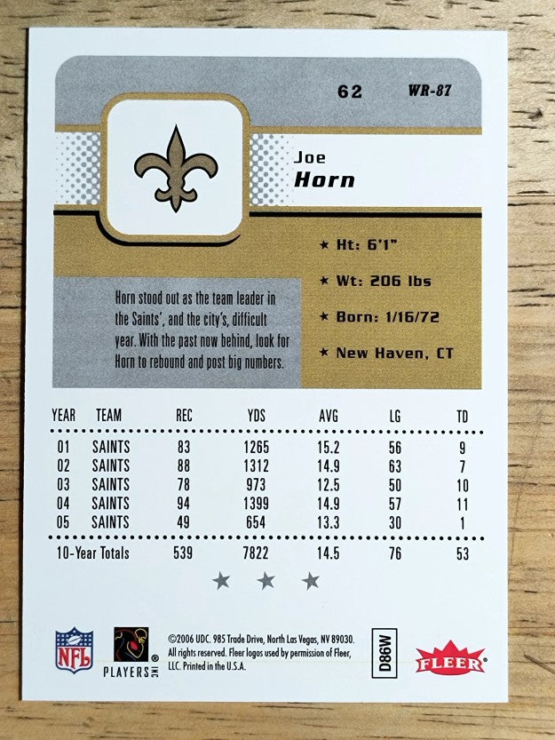 2006 Fleer #62 Joe Horn