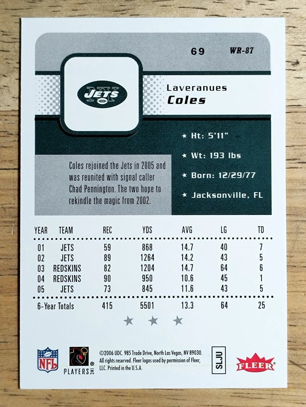 2006 Fleer #69 Laveranues Coles