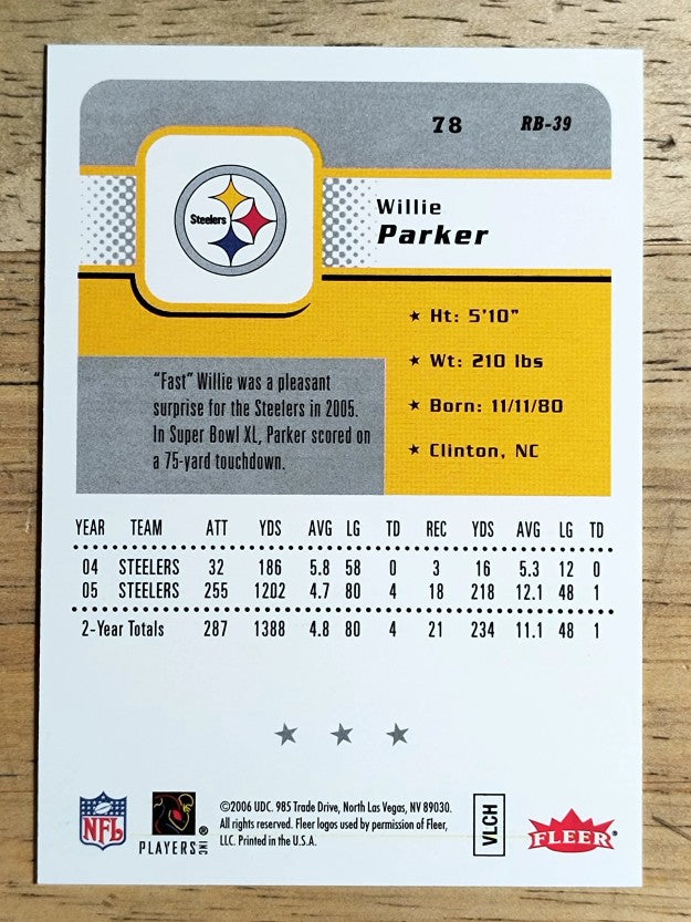 2006 Fleer #78 Willie Parker