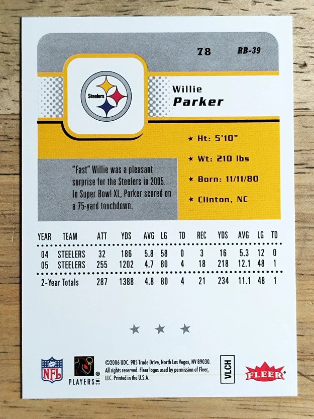 2006 Fleer #78 Willie Parker