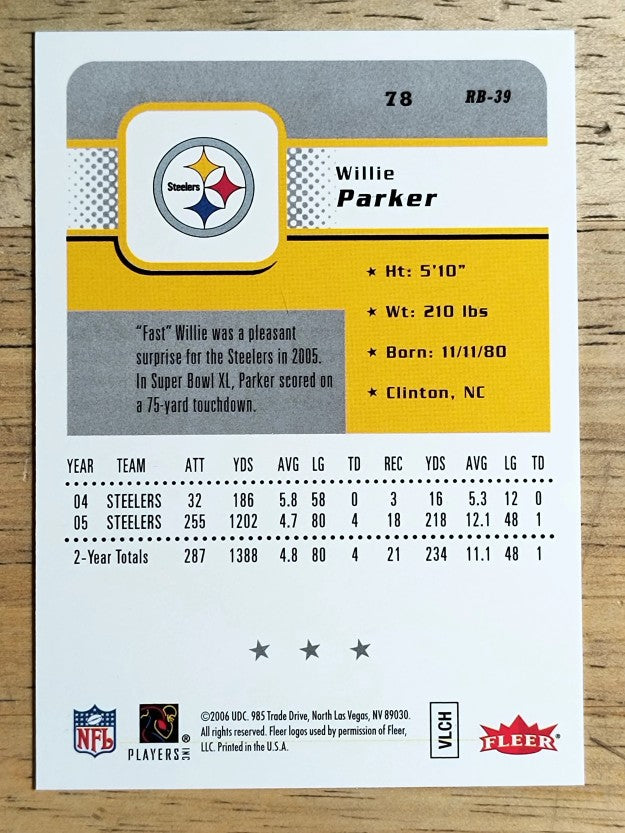 2006 Fleer #78 Willie Parker