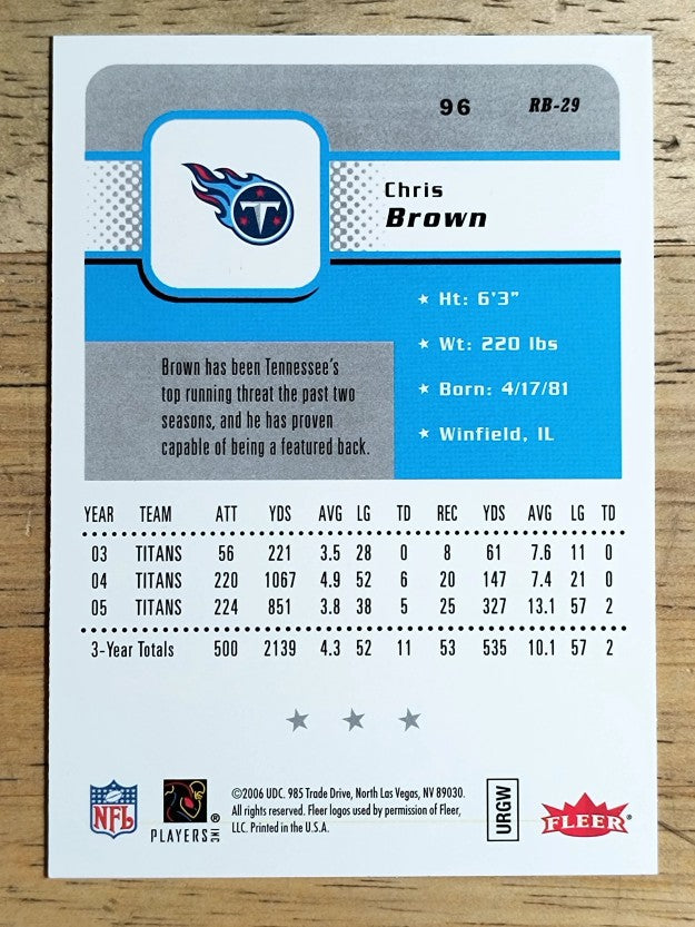2006 Fleer #96 Chris Brown
