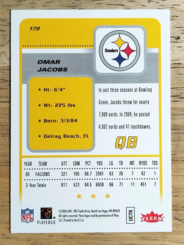2006 Fleer #179 Omar Jacobs RC