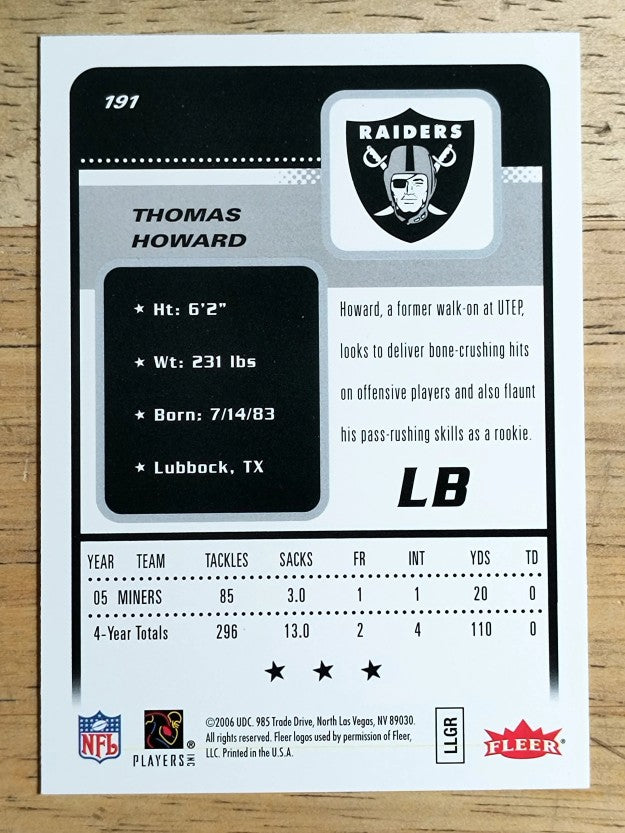 2006 Fleer #191 Thomas Howard RC