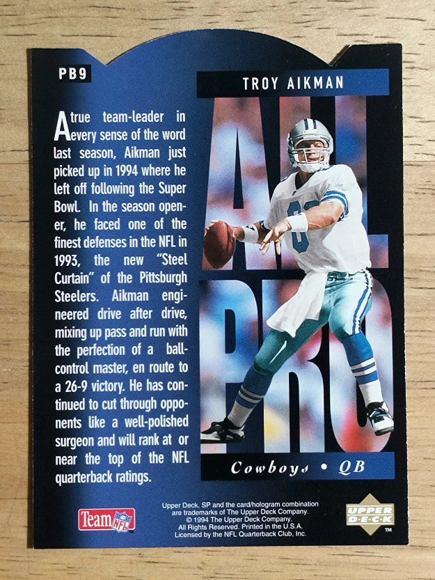 1994 SP Holoviews Die Cuts #PB9 Troy Aikman