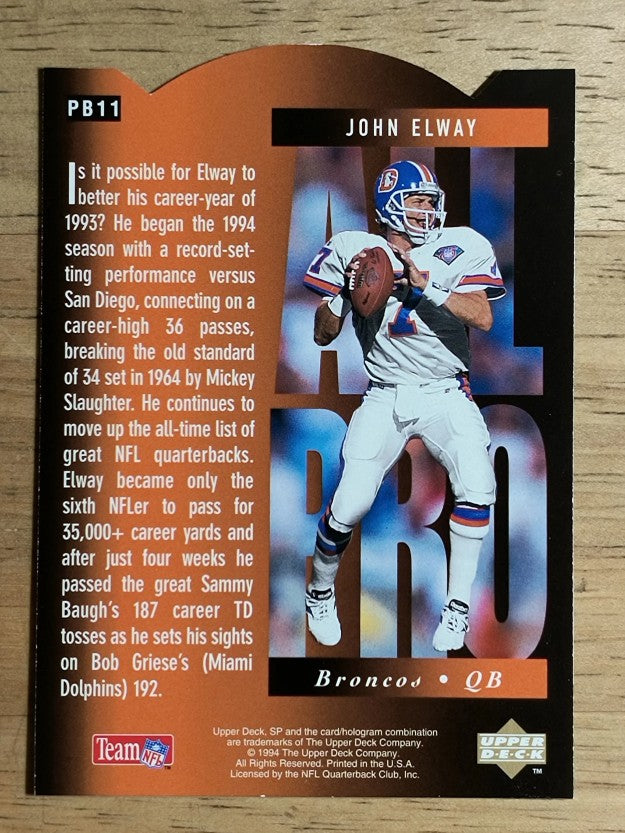 1994 SP Holoviews Die Cuts #PB11 John Elway