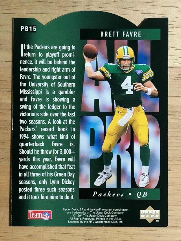 1994 SP Holoviews Die Cuts #PB15 Brett Favre