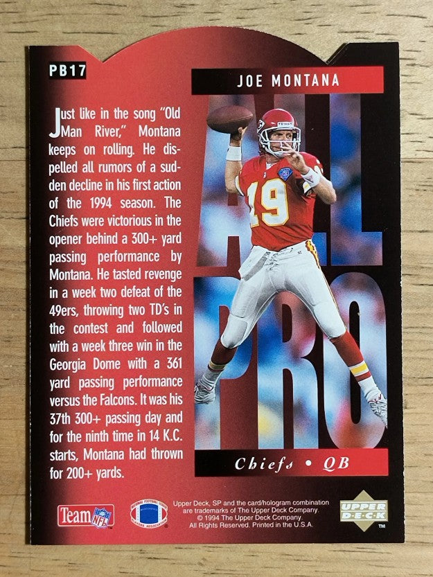 1994 SP Holoviews Die Cuts #PB17 Joe Montana