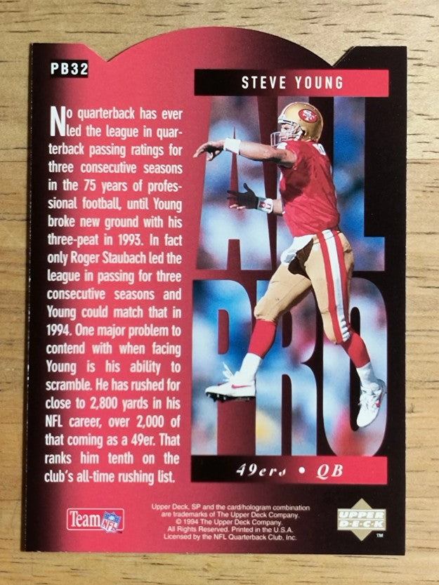 1994 SP Holoviews Die Cuts #PB32 Steve Young