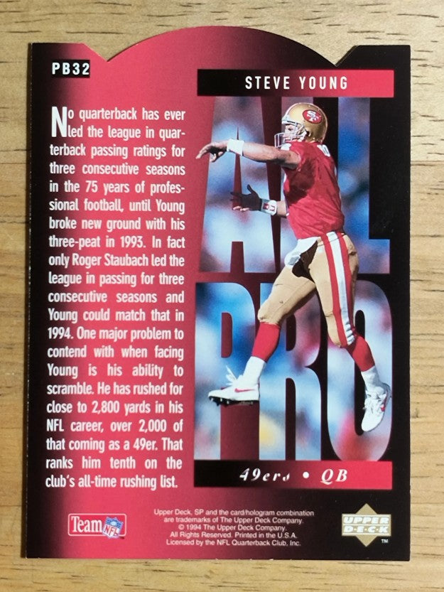 1994 SP Holoviews Die Cuts #PB32 Steve Young