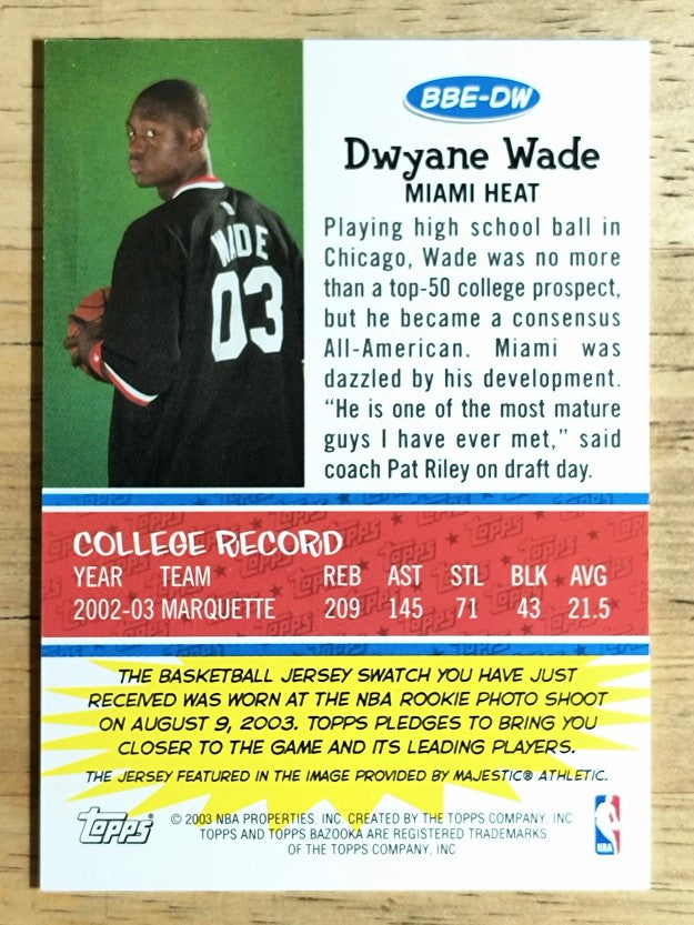 2003-04 Bazooka Beginnings #DW Dwyane Wade
