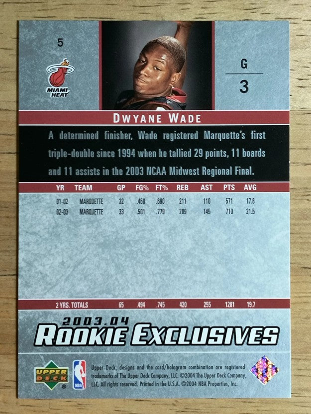 2003-04 Upper Deck Rookie Exclusives #5 Dwyane Wade RC