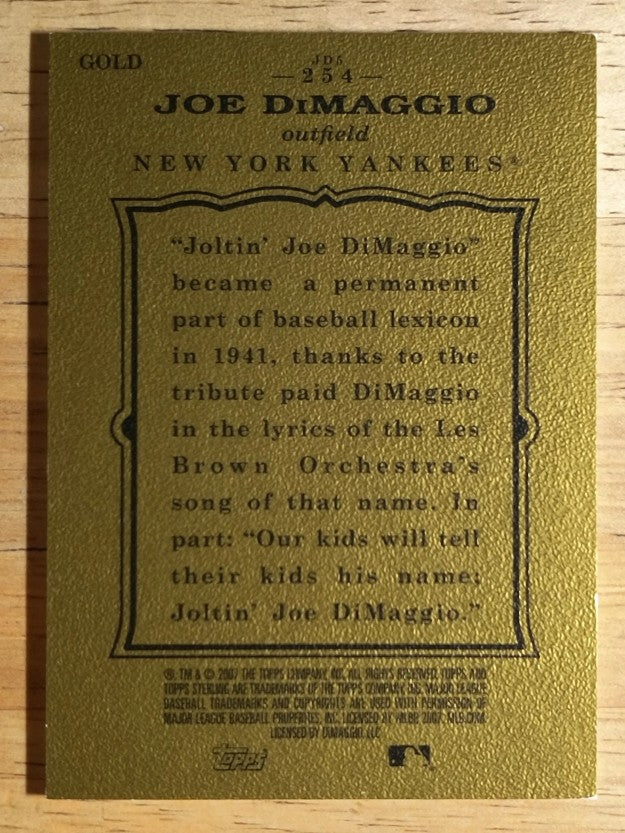 2007 Topps Sterling Framed Gold #254 Joe DiMaggio