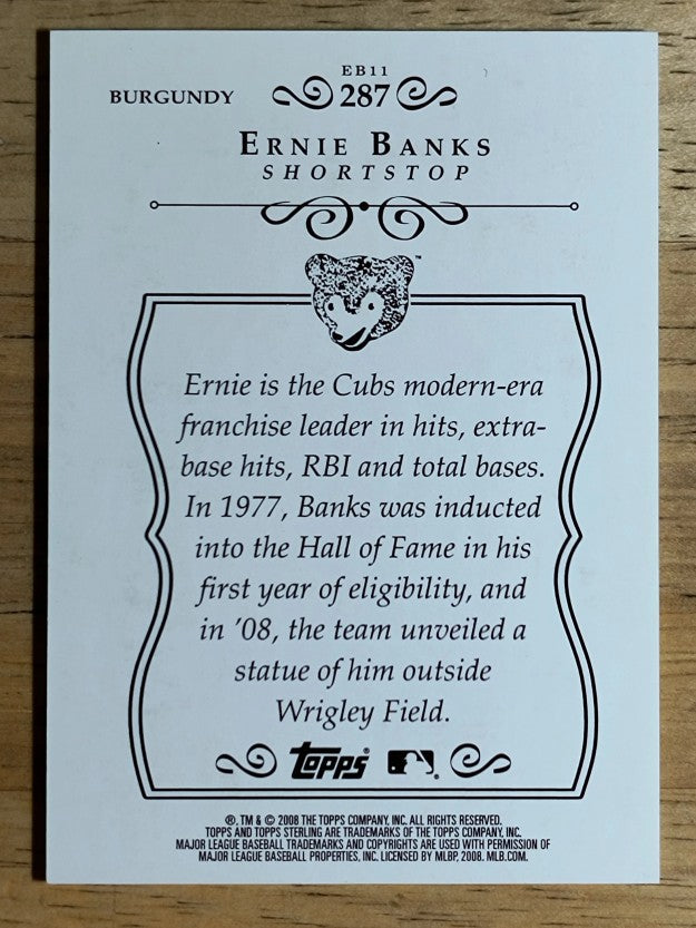 2008 Topps Sterling Framed Burgundy #287 Ernie Banks