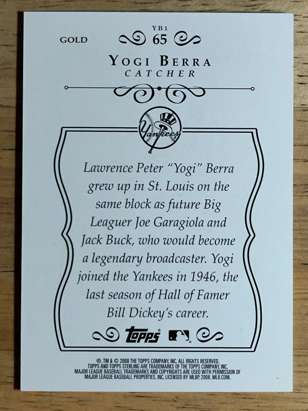 2008 Topps Sterling Framed Gold #65 Yogi Berra