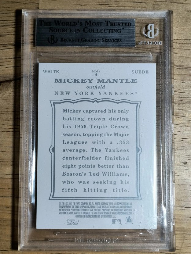 2007 Topps Sterling Framed White Suede #4 Mickey Mantle (BGS 8.5 NMMT+)