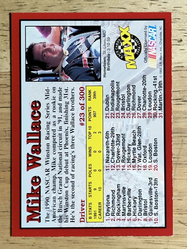 1992 Maxx Red #23 Mike Wallace