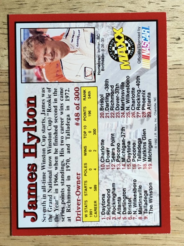 1992 Maxx Red #48 James Hylton