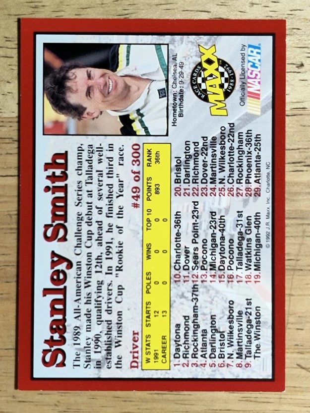1992 Maxx Red #49 Stanley Smith
