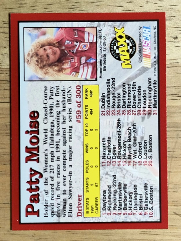 1992 Maxx Red #59 Patty Moise