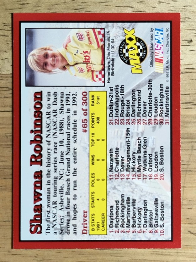 1992 Maxx Red #65 Shawna Robinson