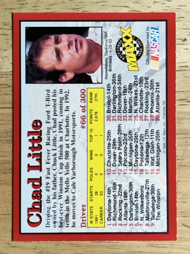 1992 Maxx Red #66 Chad Little