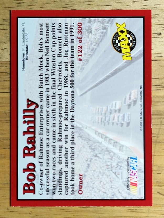 1992 Maxx Red #122 Bob Rahilly