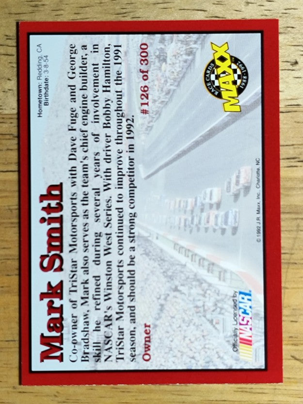 1992 Maxx Red #126 Mark Smith RC