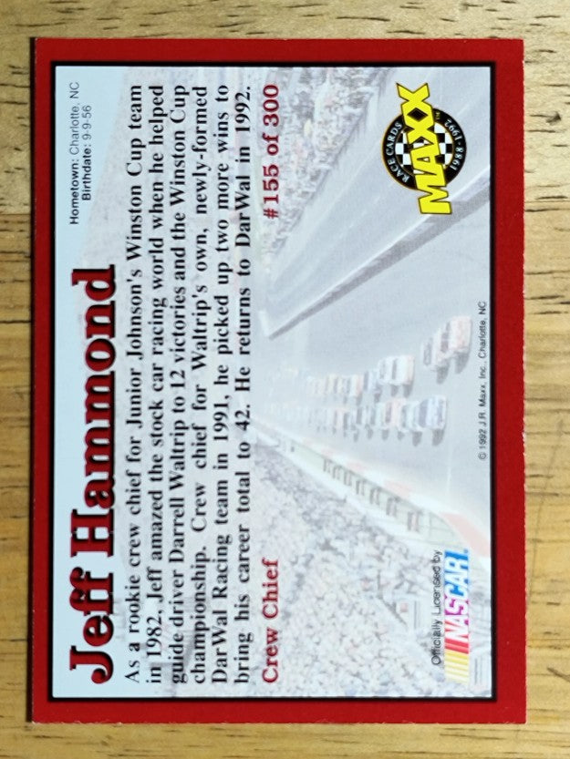 1992 Maxx Red #155 Jeff Hammond