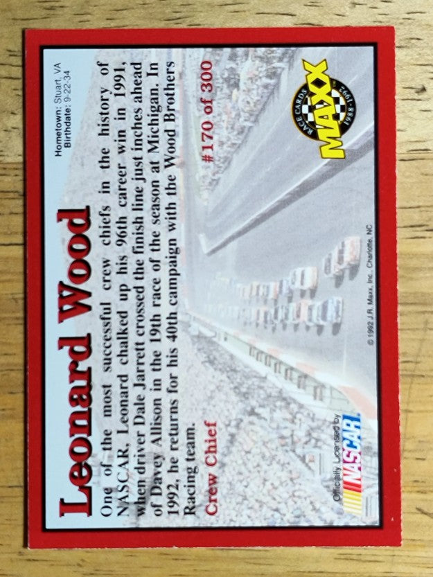 1992 Maxx Red #170 Leonard Wood