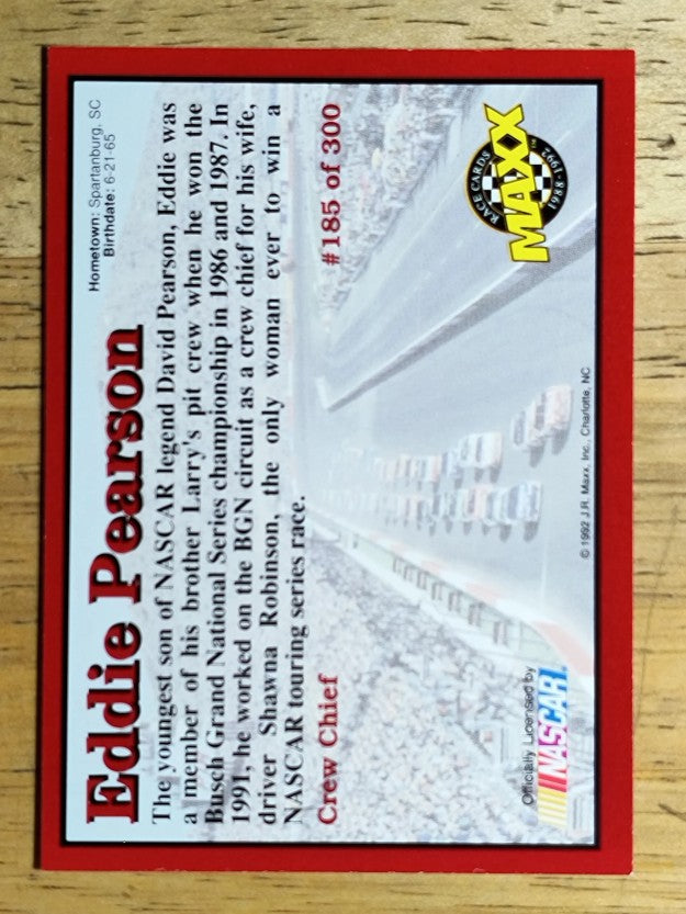 1992 Maxx Red #185 Eddie Pearson RC