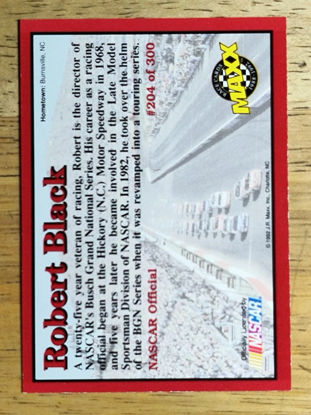 1992 Maxx Red #204 Robert Black