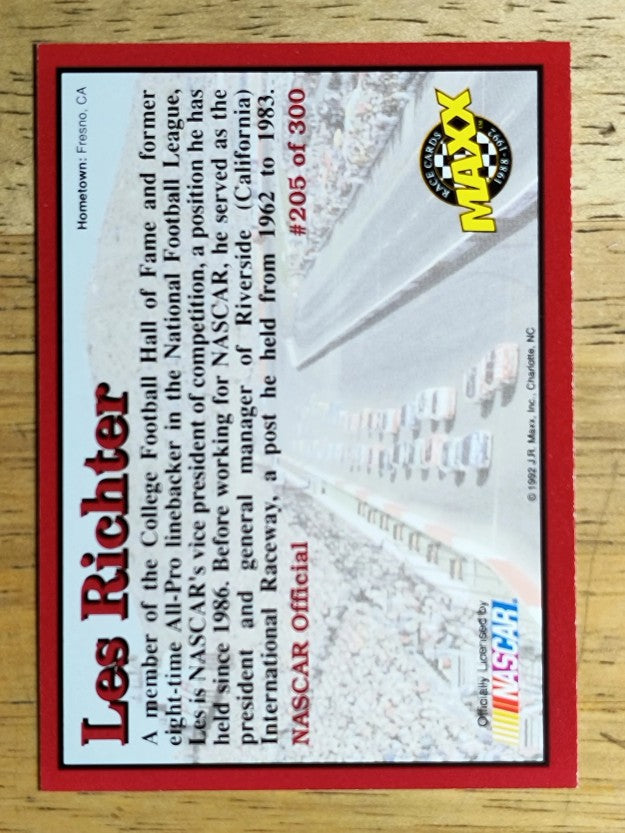 1992 Maxx Red #205 Les Richter