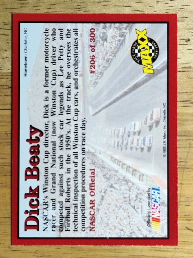 1992 Maxx Red #206 Dick Beaty