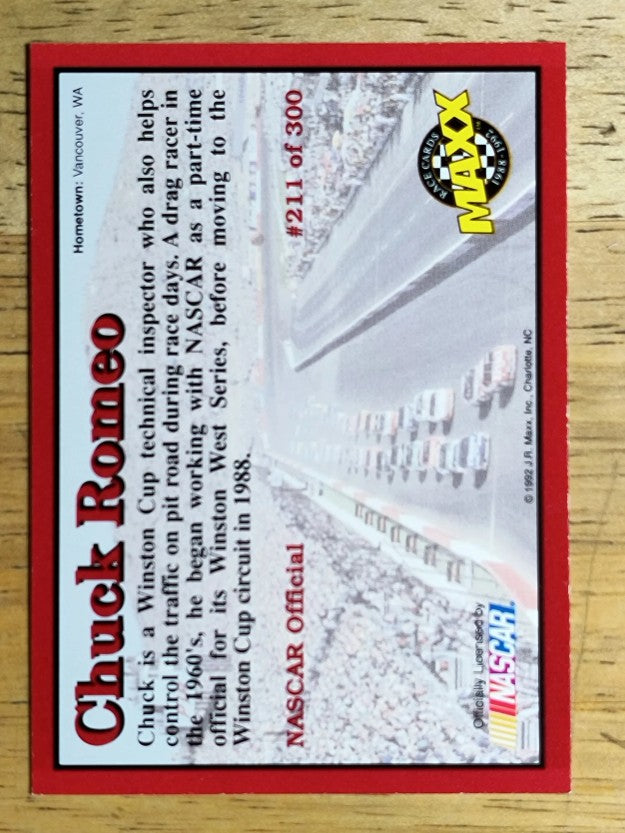 1992 Maxx Red #211 Chuck Romeo
