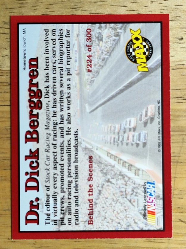 1992 Maxx Red #224 Dick Berggren