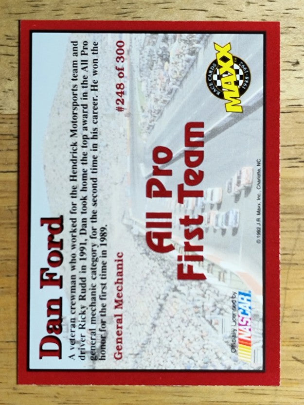 1992 Maxx Red #248 Dan Ford All Pro