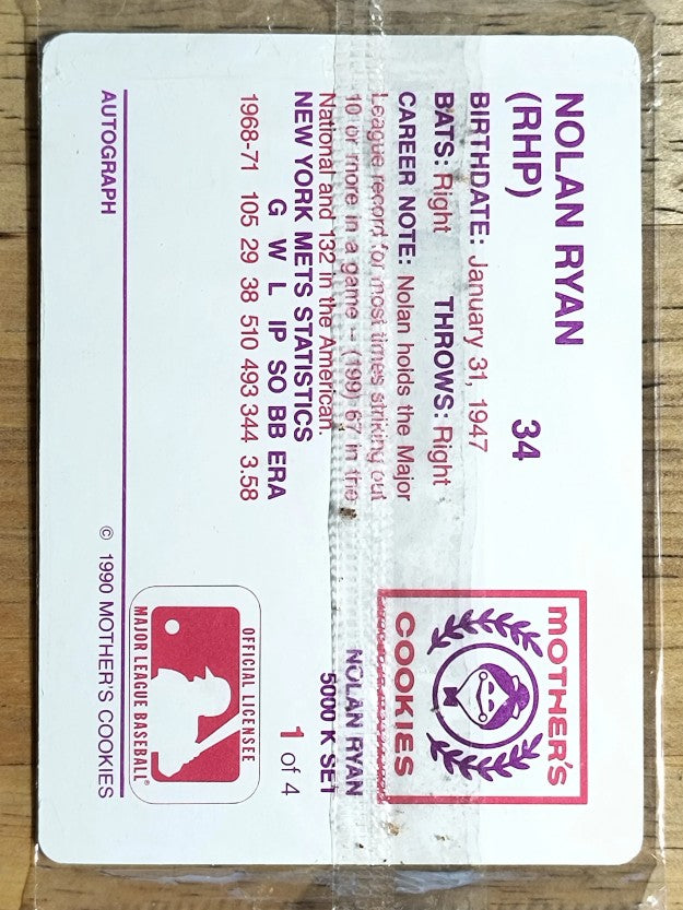1990 Mother's Ryan #1 Nolan Ryan/Holding ball