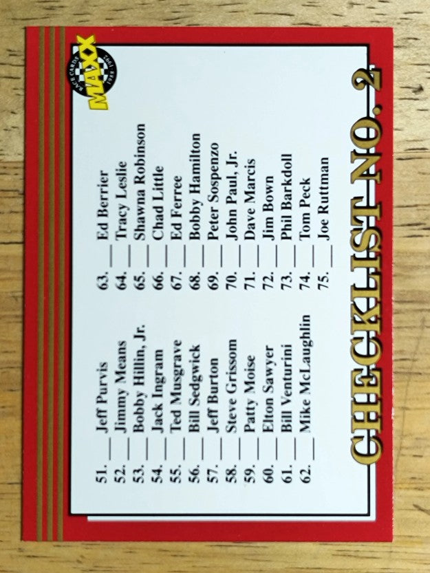1992 Maxx Red #296 Checklist No. 2