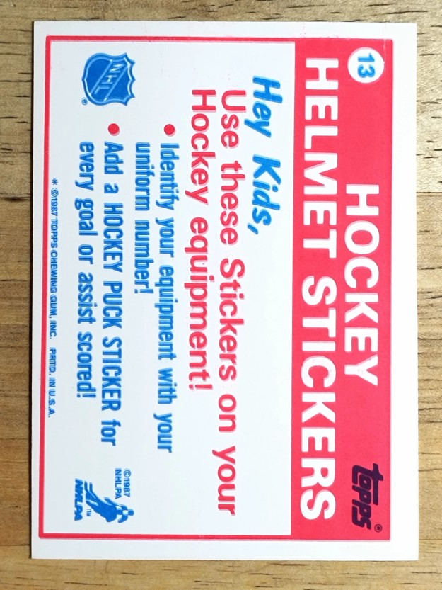 1987-88 Topps Sticker Inserts #13 Toronto Maple Leafs