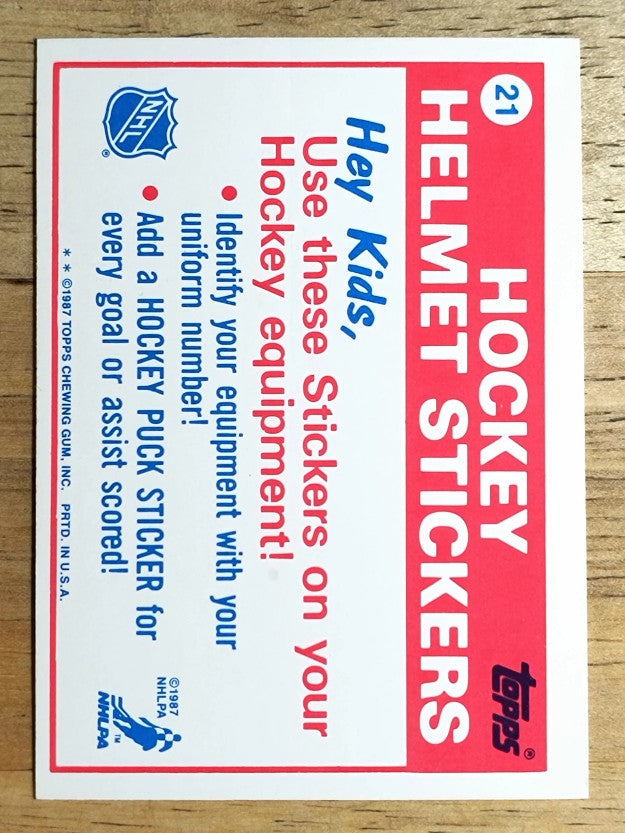 1987-88 Topps Sticker Inserts #21 Chicago Blackhawks