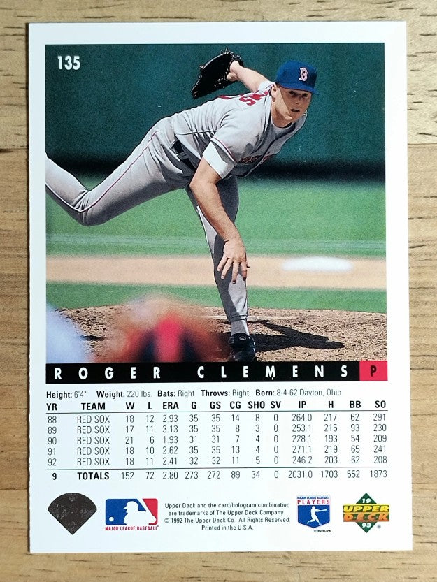 1993 Upper Deck #135 Roger Clemens