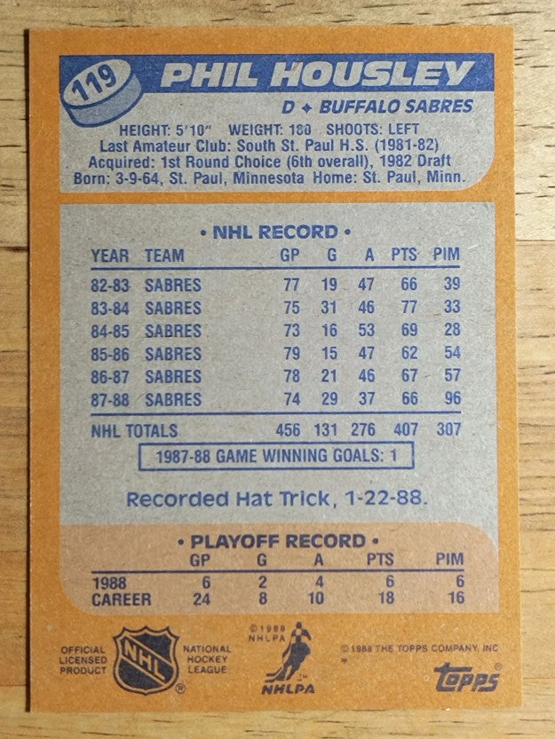 1988-89 Topps #119 Phil Housley DP