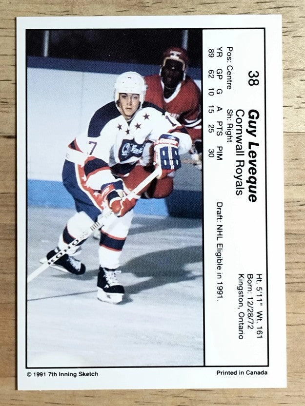 1990-91 7th Inning Sketch OHL #38 Guy Leveque