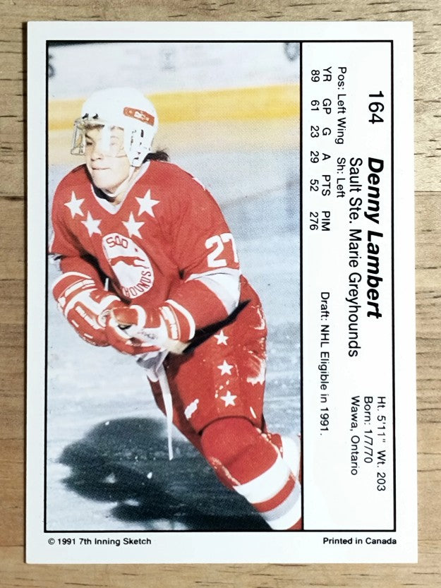 1990-91 7th Inning Sketch OHL #164 Dan Lambert