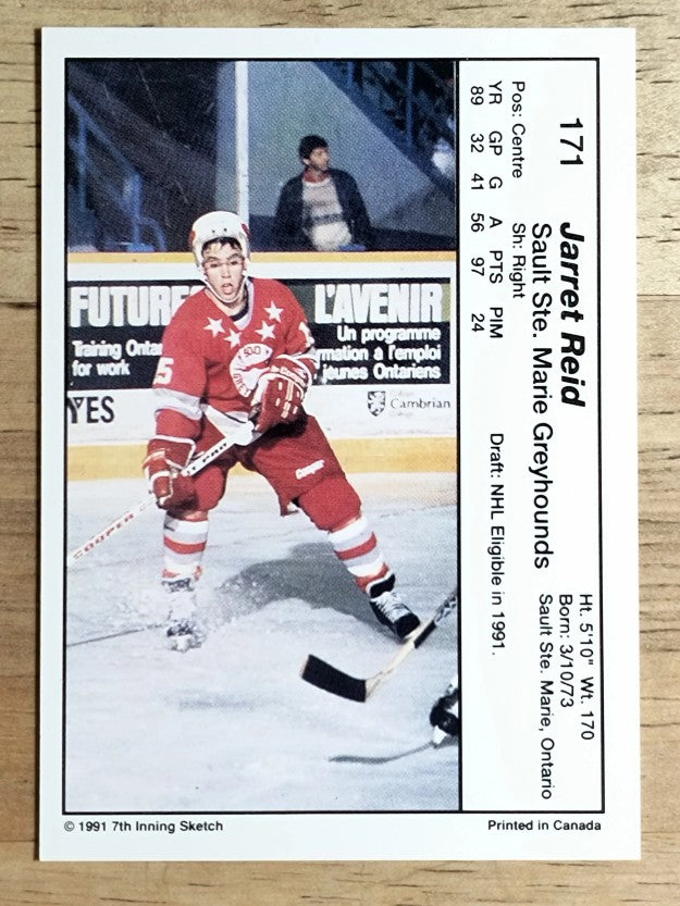1990-91 7th Inning Sketch OHL #171 Jarrett Reid